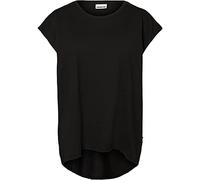 NOISY MAY Haut Ample & Long Mathilde Femme T-Shirt Manches Courtes Noir 50% Coton, 50% Polyester Large