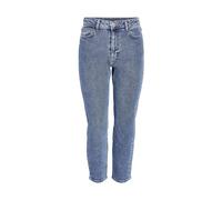 NOISY MAY Jean Cheville Femme Coupe Slim Taille Haute NMMONI, Couleurs:Bleu, Taille:27W / 34L, Longueur de Jambe:L34