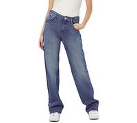 NOISY MAY - Jeans Droite Taille Normale Denim Pantalon Large Fermeture éclair NMYOLANDA, Couleurs:Bleu, Taille:28W / 30L, Longueur de Jambe:L30