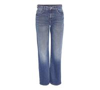 NOISY MAY - Jeans Droite Taille Normale Denim Pantalon Large Fermeture éclair NMYOLANDA, Couleurs:Bleu, Taille:31W / 32L, Longueur de Jambe:L32