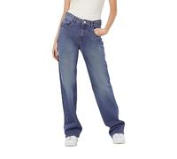 NOISY MAY - Jeans Droite Taille Normale Denim Pantalon Large Fermeture éclair NMYOLANDA, Couleurs:Bleu, Taille:27W / 30L, Longueur de Jambe:L30