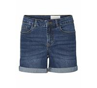 NOISY MAY NMBe Lucy Shorts Femme Short Bleu S 79% Coton, 18% Polyester, 3% élasthanne