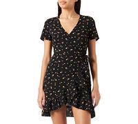 Noisy May Nmclara Bianca S/S Wrap Dress Noos Robe, Noir 1, M Femme