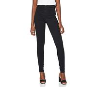 Jeans femme Noisy May nmella - noir - taille très haute - jambe fine - coton mélangé
