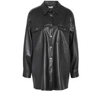 Noisy may Nmflanny L-S Oversize PU Shirt Noos Chemisier Manches Longues, Noir, Femme XS