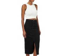 Noisy may NMKath NW Slit Midi Skirt VI478BL Noos Jupe Jusqu'au Genou pour Femme Noir, Noir, Large