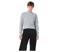 NOISY MAY Nmnella L/S High Neck Crop Knit FWD Noos Femme Pull en Tricot, Medium Grey Melange/Detail:CC No 1111, M