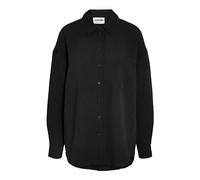 Noisy may Nmripple L/S Oversized Shirt WVN Noos Chemisier à Manches Longues, Noir, M Femme