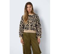 NOISY MAY NOISY MAY Leopard Long Sleeve Jumper Brun FR 44 (EU 42)