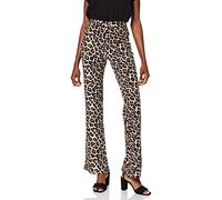NOISY MAY Pantalon évasé Femme avec Taille élastique et Jambe évasée, Couleurs:Beige-Noir, Taille:XS