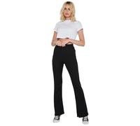NOISY MAY Pantalon évasé Femme avec Taille élastique et Jambe évasée, Couleurs:Noir, Taille:S