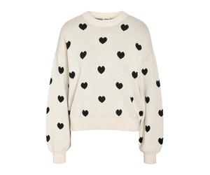 Noisy may Pull-over 'CHARLOTT' crème / noir, Taille XS