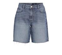 NOISY MAY Short en Jean Bermuda pour Femme avec Franges et Étiquette Arrière