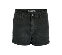 NOISY MAY Short en Jean pour Femme avec Bouton et Ourlet Relevé, Couleurs:Noir, Taille:M