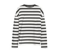 Noisy may Stripe Nmember Sweat-Shirt à Rayures L/S Noos, Blanc éclatant, L Femme