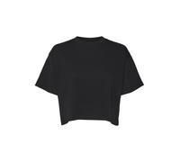 NOISY MAY NMALENA S/S O-Neck Semi Crop Top Noos Femme T-Shirt Manches Courtes Noir M 100% Coton Large