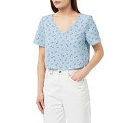 Noisy may T-Shirt Nmclara S/S col en V pour Femme, Cerulean/AOP : Fleur, S