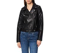 NOISY MAY Veste Rollo Femme Veste en imitation cuir noir L 100% Polyester