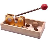 Noix de casse-noisette, bois de casse-noisette, casse-noisette, ouvre-noix casse-noix, casse-noix manuel haute performance avec base en bois, pour noisettes, noix du Brésil, amandes, pacanes-B