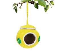 Noix de coco à oiseaux - Peau de coco naturelle tissée à la main | Maison d'éclosion de perroquet anti-morsure pour lapin Bunny Pigeon Hamster Gerbil Chinchilla Canari Cockatiel