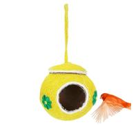 Noix de coco d'oiseau, Birdhouse de simulation de coquille de noix de coco naturelle tissée à la main, Lit de maison d'oiseau anti-morsure pour perroquet, perruche, hamster, souris, jouet de cage de c