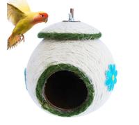 Noix de Coco d'oiseau - Grotte d'élevage de Perruche tissée réutilisable tissée à la Main | Lit de Maison d'oiseau Anti-Morsure pour Perroquet, Perruche, Hamster, Souris, Jouet de Cage de Chinchilla,