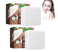 Noix de coco - Savon de douche végétalien pour tous les types de peau - Éclaircissant et nourrissant - Savon naturel comme gel douche solide et shampooing solide - Parfait pour le blanchiment de la pe
