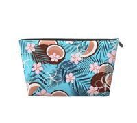 Noix De Coco Tropicale sur Bleu, Trousse de Toilette Trousse de Maquillage Sac à cosmétiques Trousse de Toilette de Voyage Portable