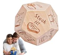 Noix de nourriture pour couples | Noix de décision pour petit dîner | Jeu de dés alimentaires en bois, dés de décision à 12 côtés en matériau fiable pour les rendez-vous du soir, décideur de dés