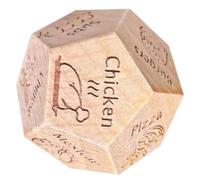 Noix de nuit en bois - Dés pour choisir le dîner en bois, dés de décision de dîner avec nourriture pour couple, petit ami, petite amie | Noix de soirée de rendez-vous avec des motifs