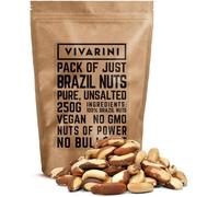 Noix du Brésil Vivarini Frais Noix Entières, Brutes, non traitées et Naturelles Premium 100% Naturell & Vegan 250g