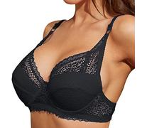 Noix Remix Sous-vêtements fins Petit soutien-gorge Grande taille Soutien-gorge en dentelle réglable sans fil Couverture de poitrine Bonnet BD Grand soutien-gorge en dentelle Lingerie Rouge, Noir , 40D