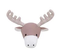 NoJo Décoration murale en peluche avec tête d'orignal Marron et blanc