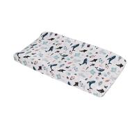 NoJo Explore Dream Discover Housse de matelas à langer ultra douce Bleu clair, bleu marine, gris et corail