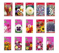 Nojus - Lot de graines de fleurs - Graines de fleurs 15 variétés - Graines de fleurs annuelles et bisannuelles - 15 paquets - Graines de plantes colorées