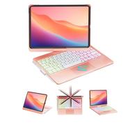 NOKBABO Étui pour iPad 11e/10e génération avec clavier, rétroéclairage arc-en-ciel, rotation à 360°, pavé tactile et porte-crayon intégrés, clavier pour iPad 11e (A16, 2025) et iPad 10e génération