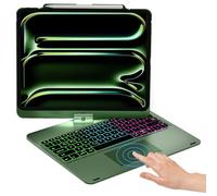 NOKBABO Étui pour iPad 13 Pro avec clavier et iPad Air 13", rétroéclairage arc-en-ciel, porte-crayon, rotatif à 360°, clavier pour iPad Pro 12,9" 6e/5e/4e/3e génération - Vert nuit