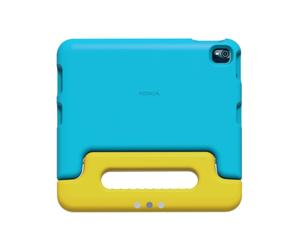 Nokia - Housse de protection T10 Kids - 8" (20.3cm) - EVA - Bicolore Cyan/Jaune - Fonction support - Dimensions: 224.4 x 212.6 mm