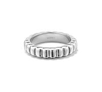 NOKMIT Bagues de déclaration en or 14 carats pour femme - Ton argent 14 carats - Joli dôme gonflé - Anneau de pouce croissant - Poli, lisse et confortable - Taille 5-10, Métal, Aucune pierre précieuse