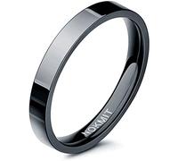 NOKMIT Bagues en or 14 carats de 3 mm pour femmes et filles - Bague empilable fine en or - Ne ternit pas - Confortable - Taille 4 à 11