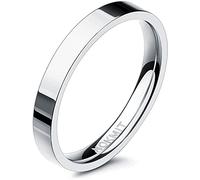 NOKMIT Bagues en or 14 carats pour femme - 3 mm - Empilable - Mince - Ne ternit pas - Confortable - Taille 4 à 11, 10, Métal, Pas de pierre précieuse