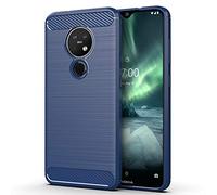 NOKOER Coque pour Nokia 6.2/Nokia 7.2, Silicone TPU Phone Case, Matériau Souple Anti-Empreintes Digitales Etui, Coque Antichoc Antidérapant - Bleu