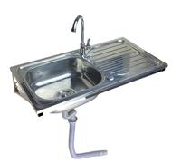 NOKTAI Évier de Cuisine Mural à cuve Unique, lavabo Utilitaire Commercial avec Robinet et Tuyau de Descente, évier à Main en Acier Inoxydable pour buanderie, Salle de Bain, Garage, Cuisine, Bar