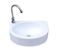 NOKTAI Lavabo Mural Blanc Moderne, lavabo Suspendu, Vasque, Vasque, lavabo pour Camping, Bateau, Location, Maison, Cave, Caravane, Salle de Bain