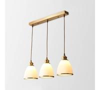 NOKTAI Lustre en Laiton E27 à 3 Ampoules en Verre - Luminaire Suspendu pour Table à Manger, intérieur Moderne, Lustre de Plafond