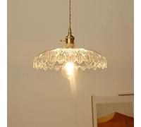 NOKTAI Lustre Japonais rétro en Verre, Suspension en Laiton Brillant, Lampe Suspendue décorée, Lustre de Plafond