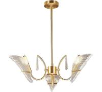NOKTAI Lustre Moderne de Luxe en Verre, luminaire Suspendu en Laiton pour Salon, Restaurant, Chambre à Coucher, plafonnier E14