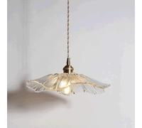 NOKTAI - Lustre Moderne en Laiton en Forme de Fleur en Verre Suspendu, luminaire décoratif d'intérieur pour la Maison, Le Salon, Le Bar, la Table de Chevet, la Chambre à Coucher