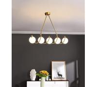 NOKTAI Lustres de Salle à Manger en Forme de Boule de Verre en Spirale, éclairage de décoration intérieure de Luxe en Laiton, Lampes suspendues pour îlot de Cuisine, Lampe Suspendue