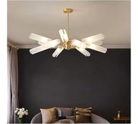 NOKTAI Lustres LED, Lustres de Luxe dorés - Lustres de Salon - Lampes de Chambre à Coucher entièrement en cuivre, Lampes d'éclairage en Verre et Laiton, Suspension